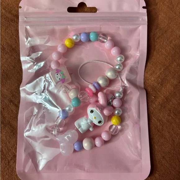 My Melody Sanrio Phone Wristlet, Water Bottle Wristlet, Bag Clip, Beaded Lanyard - Picture 2 of 6